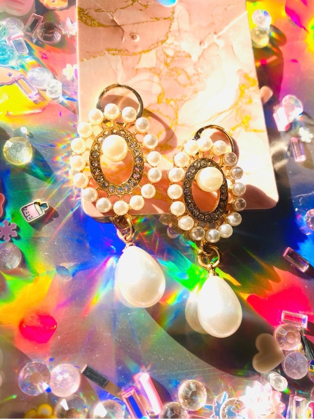 Elegant Golden Pearl Earrings